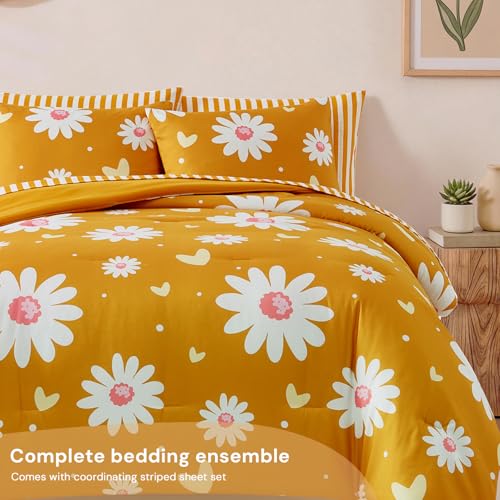 Twin XL Comforter Set with Sheets for Girls (5 Count)