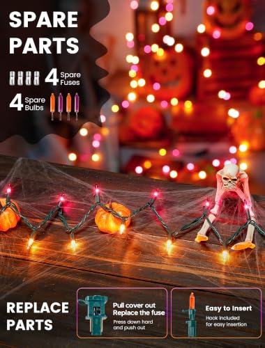 Purple & Orange Halloween Lights (13 Foot)