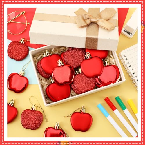 24 Pcs Back to School Apple Ornaments for Small Tree Decorations (24 Count)