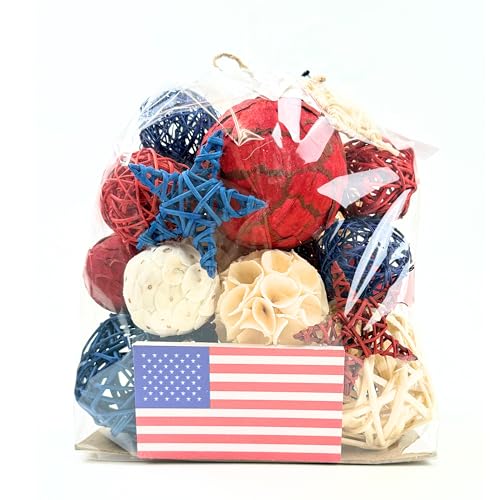 American Flag Decorative 4th of July Large Vase Filler Bag with Orbs (15 Count)