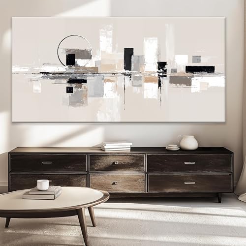 Large Abstract Wall Art For Living Room Painting Black White Wall Art Prints Minimalist Grey Brown Abstract Art Modern Canvas Art Wall Decor Picture For Bedroom Office Home Decoration 39" × 78"