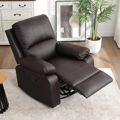 360° Swivel Rocking Leather Recliner Chair for Adults
