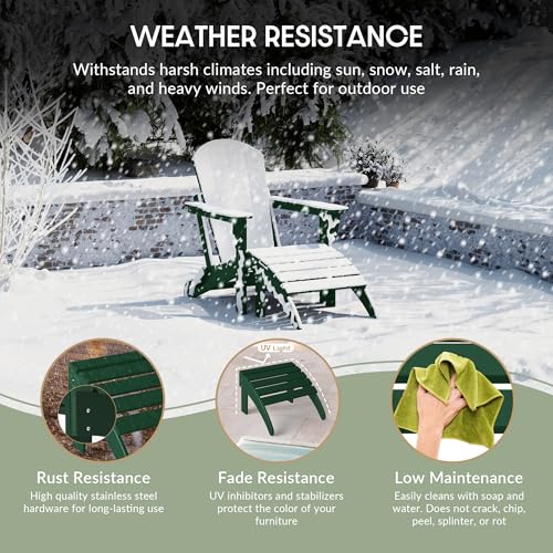 Outdoor Patio Adirondack Ottoman Foot Rest