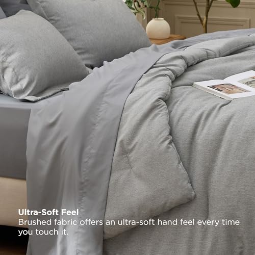 Queen Comforter Set Dark Grey