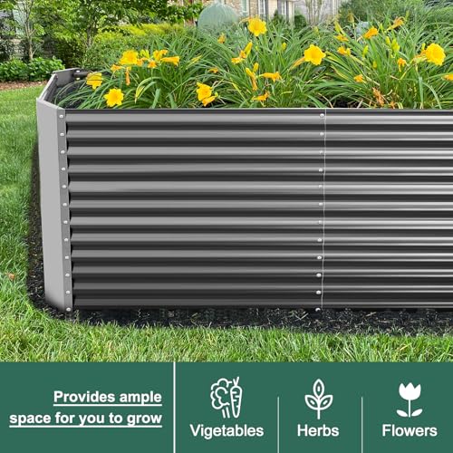 8x4x3ft Rectangular Galvanized Raised Garden Beds