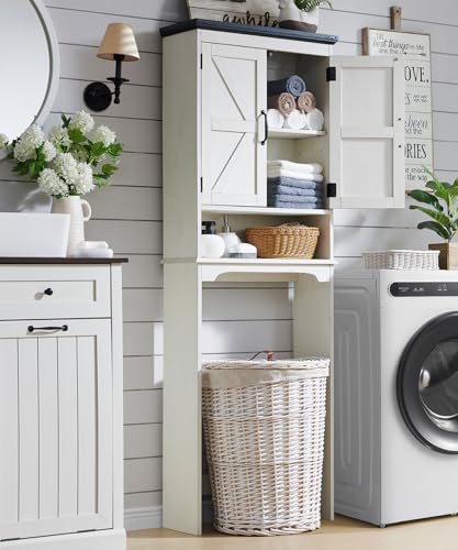 67" Farmhouse Over The Toilet Storage Bathroom Cabinet