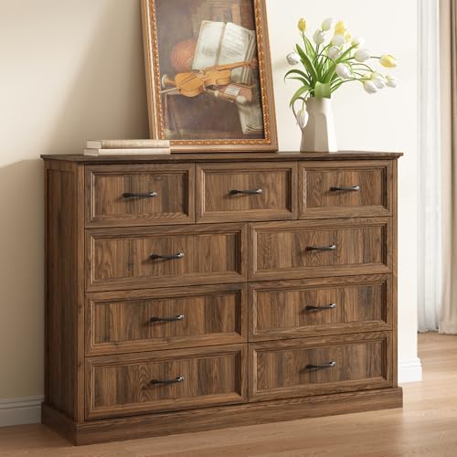 Farmhouse 9 Drawer Dresser for Bedroom