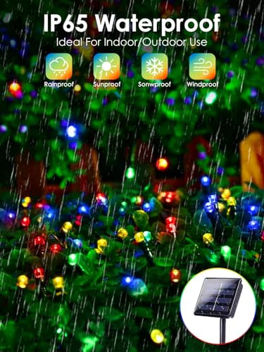 Solar Christmas Lights Outdoor 6 Pack 198FT 600LED String Lights Multicolor (6 Count)