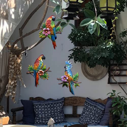Parrot Tropical Wall Art Decor (3 Count)