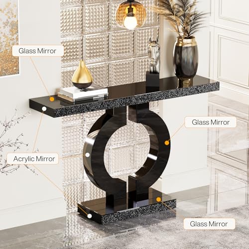 43 Inch Modern Mirrored Console Table