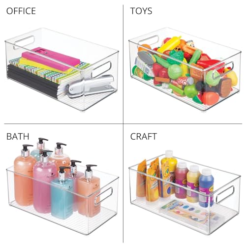 Deep Plastic Storage Organizer Container Bin (4 Count)