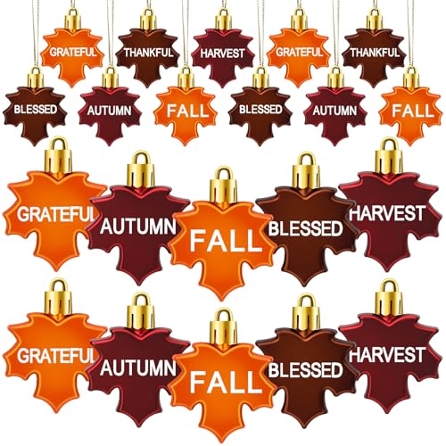 24pcs Fall Thanksgiving Tree Ornaments (24 Count)