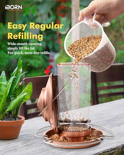 Bird feeders for Outdoors Metal Chew Resistant Copper