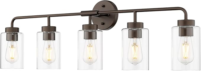 zeyu 36.9 Inch Bathroom Wall Light Fixtures, 5-Light Bathroom Vanity Light