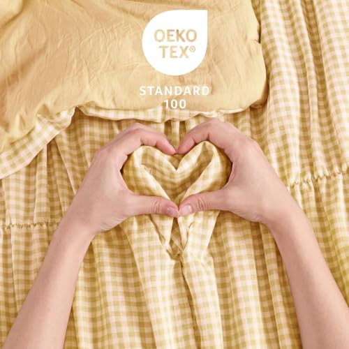 Yellow Gingham Full Size Comforter Sets