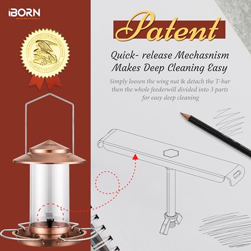 Bird feeders for Outdoors Metal Chew Resistant Copper