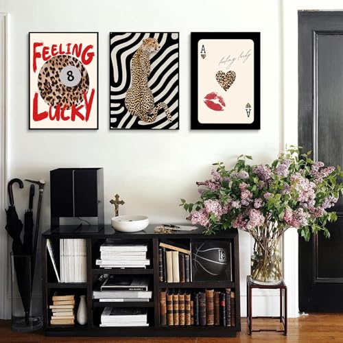 3Pcs Trendy Leopard Print Canvas Wall Art (3 Count)