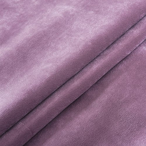 Super Soft Luxury Velvet Lavender Flannel Blackout Curtains Panel Drapes Grommet 52Wx108L inch Purplish Pink