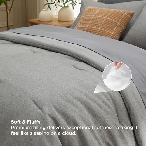 Queen Comforter Set Dark Grey