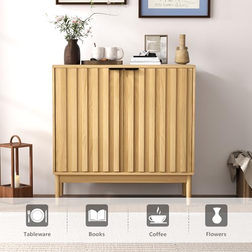 Fluted Buffet Cabinet with Storage