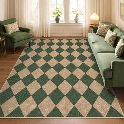 Checkered Easy Jute 5x7 Outdoor Rug (35 Sq Ft)