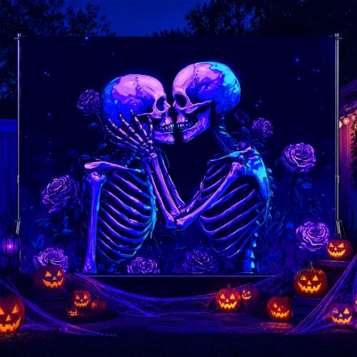 Skeleton Lovers Tapestry Gothic Tapestry 78x59 Inch Wall Decor