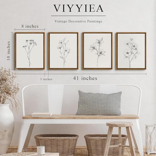 Framed Wall Art Decor for Living Room (4 Count)