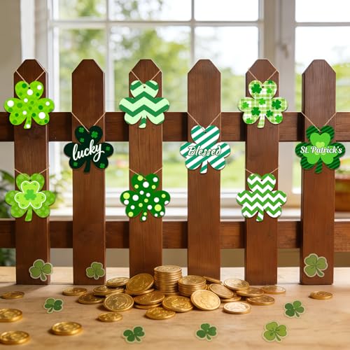 80PCS Wooden Shamrock Ornaments to Paint St. Patrick's Day Decorations (80 Count)