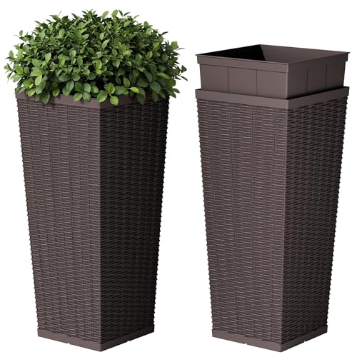 Resin 24'' Tall Planters (2 Count)