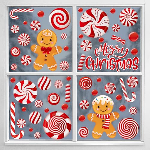 Christmas Window Clings for Glass Windows (73 Count)