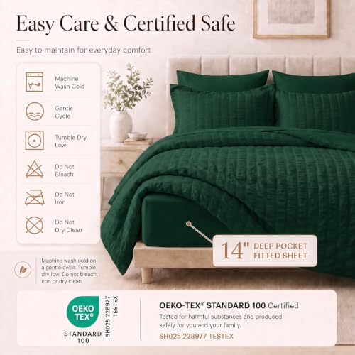 Oversized Queen Seersucker Comforter Set