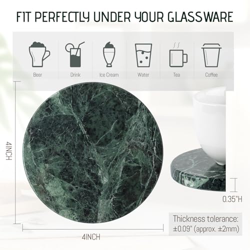Marble Coasters Set of 6 Green (6 Count)