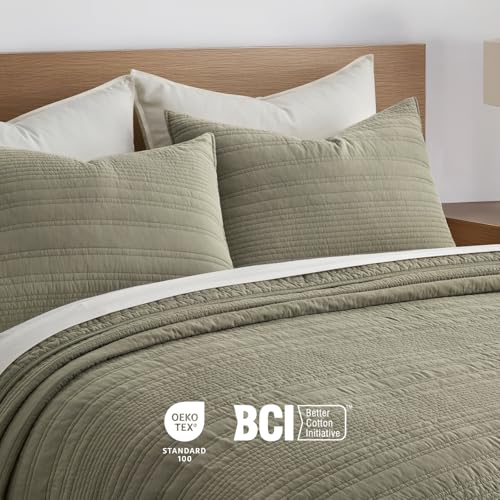 HOME 100% Cotton Modern Lines Quilt Set King Size
