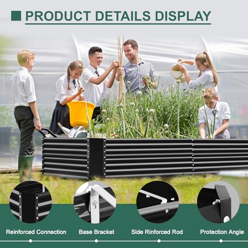 6x3x3ft Rectangular Galvanized Raised Garden Beds