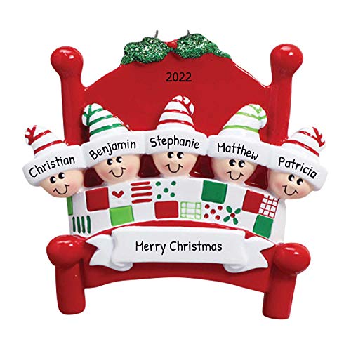 Bedtime Family of 5 Ornament 2026 Personalized Family Christmas Ornaments 2026