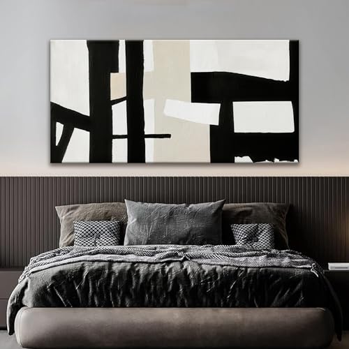 Large Abstract Wall Art For Living Room Prints Artwork Abstract Canvas Art Wall Decor Black White Wall Art Modern Painting Decor Picture For Bedroom Hotel Office Artwork 29 x 58 Inch