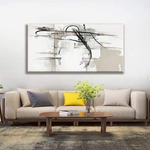 Abstract Wall Art Modern Wall Canvas Decorations Maximalist Black Line Canvas Wall Art Decor Prints Minimalist Large Artwork For Living Room Bedroom Kitchen Office Home Wall Artwork 29"×58"