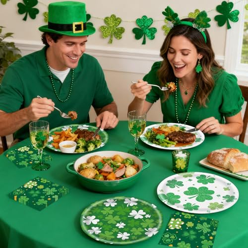 50 PCS St Patrick's Day Paper Plates (50 Count)