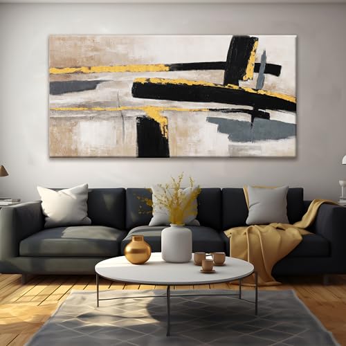Abstract Wall Art Prints Large Canvas Wall Art Decor Prints Black And Gold Wall Art Decor Modern Paintings Home Wall Decorations For Living Room Bedroom Kitchen Office Decoration 29" × 58"