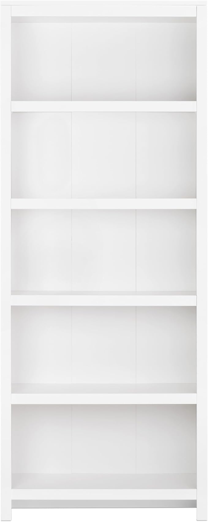 Prepac Moda 5-Tier Tall Wooden Bookcase, White Storage Cabinet, Display Cabinet, Bookshelf with Storage Shelves 31.75" W x 80" H x 12" D for Home Office, Living Room, Bedroom Organizer