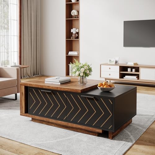 Extendable Coffee Table with 2 Storage Drawers