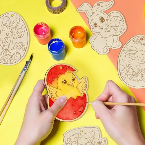 80PCS Wooden Easter Ornaments to Paint (80 Count)