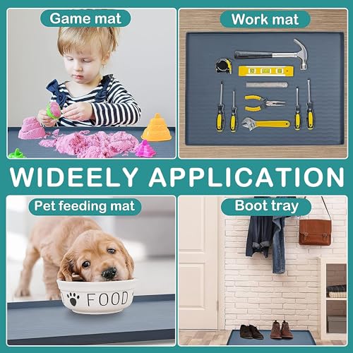 Waterproof Silicone Under Sink Mat 37'' x 22'' Shelf Liner for Kitchen and Bathroom