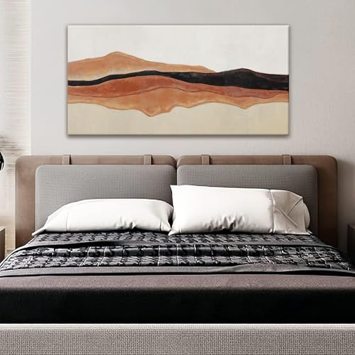 Abstract Canvas Art Wall Decor Red Brown White Wall Art 20" × 40"