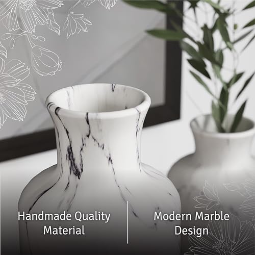 White Marble Look Vases Home Decor (3 Count)