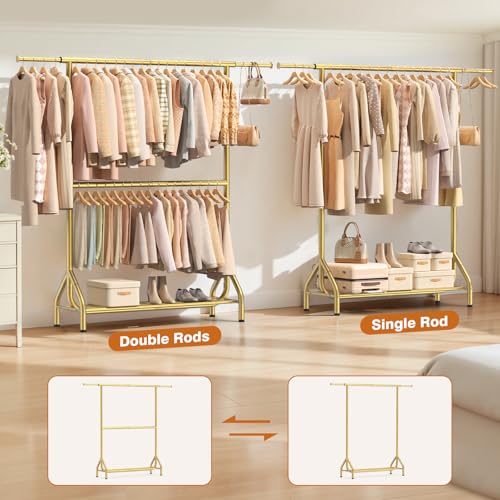 Double Rod Clothing Rack Load 622 LBS