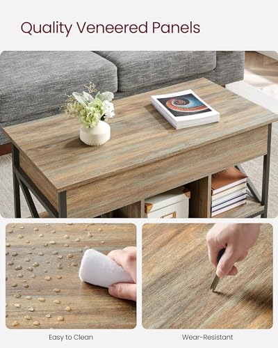 Lift Top Coffee Table with Storage Shelf