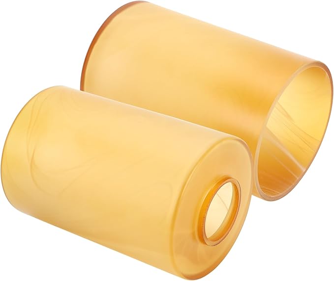 3 Pack Amber Alabaster Glass Replacement Globe & Shade, 6-1/16" Tall, 1-5/8