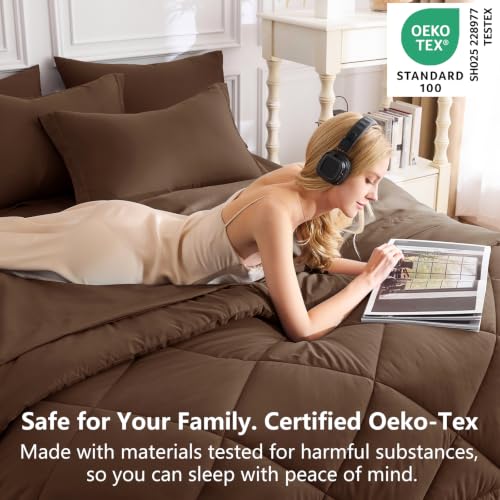 King Size Comforter Set Brown