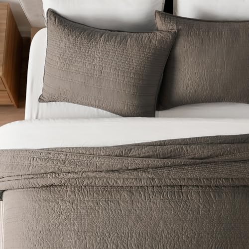 HOME 100% Cotton Modern Lines Quilt Set King Size